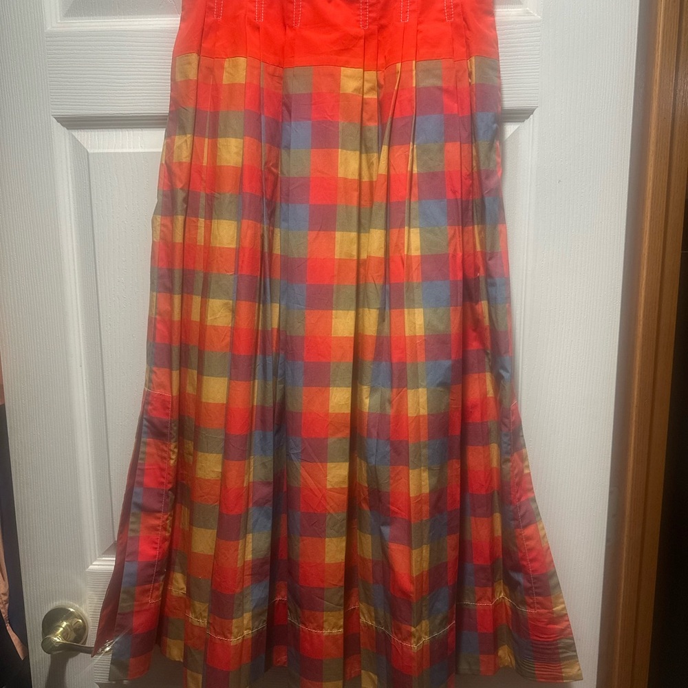 Tory Burch Multicolor Plaid A-Line Skirt